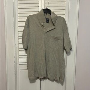 Van Heusen Men's Checkered Beige Short Sleeve Shirt